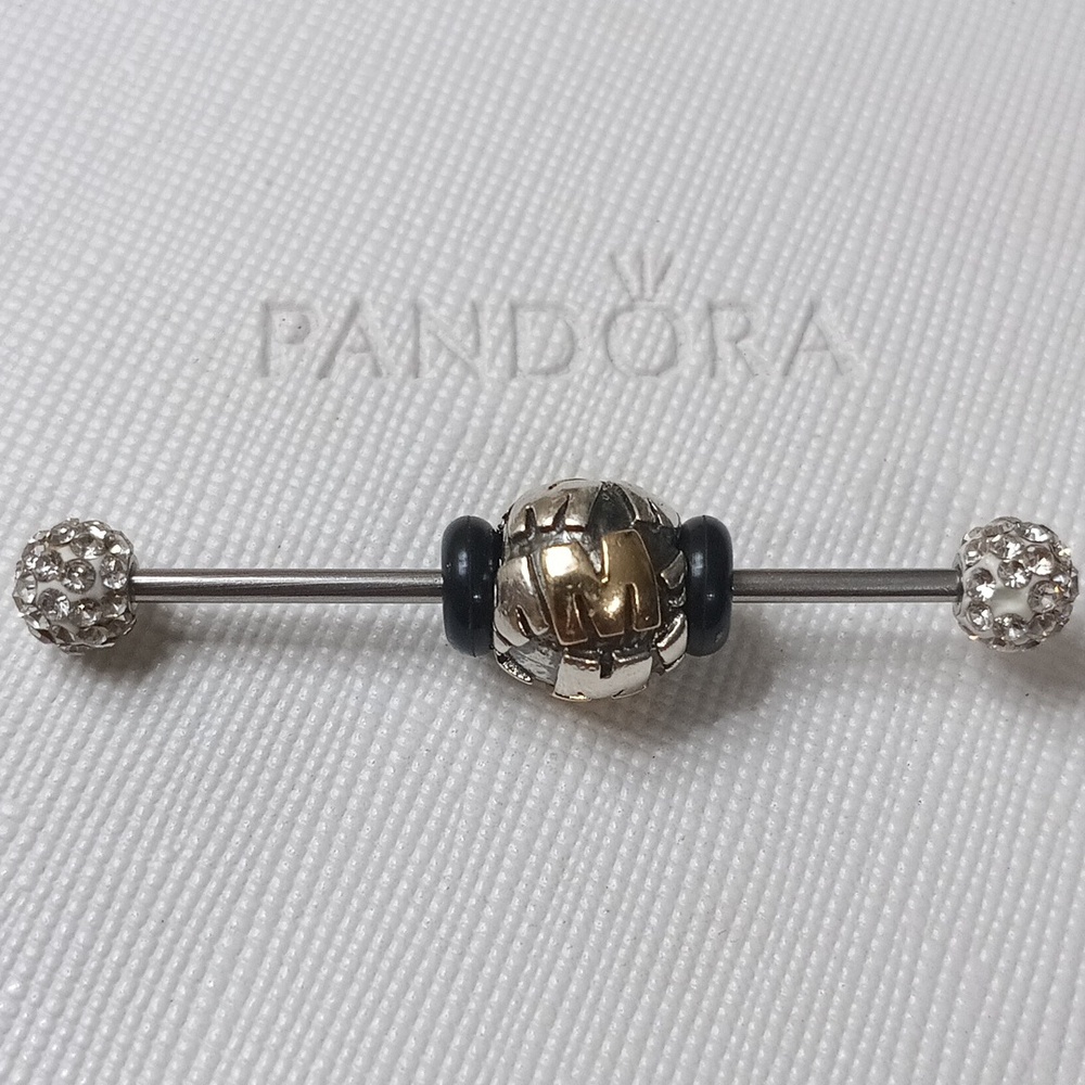 Pandora M Silver/14k Initial Two Tone 2008